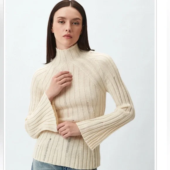 🎁Zara Ribbed Knit Cotton Sweater - New🎁 - Picture 4 of 15